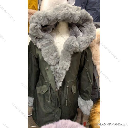 Bunda s kapucí dlouhý rukáv dámská (S-2XL) ITALSKÁ MÓDA HKW21205