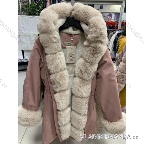 Bunda s kapucí dlouhý rukáv dámská (S-2XL) ITALSKÁ MÓDA HKW21205