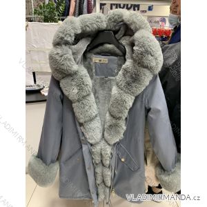 Bunda s kapucí dlouhý rukáv dámská (S-2XL) ITALSKÁ MÓDA HKW21205