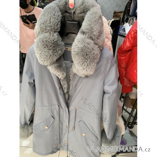 Bunda s kapucí dlouhý rukáv dámská (S-2XL) ITALSKÁ MÓDA HKW21205