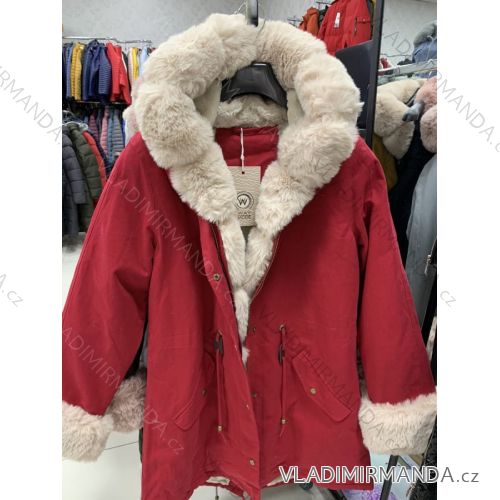 Bunda s kapucí dlouhý rukáv dámská (S-2XL) ITALSKÁ MÓDA HKW21205
