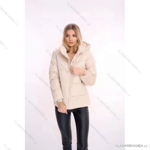Bunda s kapucí dlouhý rukáv dámská (S-2XL) ITALSKÁ MÓDA HKW21205