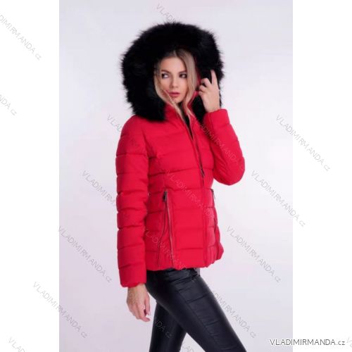 Bunda s kapucí dlouhý rukáv dámská (S-2XL) ITALSKÁ MÓDA HKW21205
