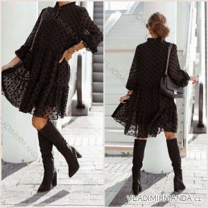 Šaty elegantní dlouhý rukáv dámské (S/M ONE SIZE) ITALSKÁ MÓDA IMWM217234