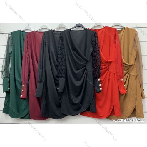 Kleid mit 3/4 Ärmeltasche für Damen (uni sl) ITALIAN Fashion IM3181746