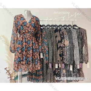 Kleid mit 3/4 Ärmeltasche für Damen (uni sl) ITALIAN Fashion IM3181746