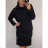 Šaty dlouhý rukáv s kapucí dámské (2xl/3xl ONE SIZE) ITALSKÁ MODA IM421588/DR schwarz 2XL / 3XL EINE GRÖSSE