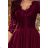 210-13 NICOLLE - Kleid mit längerem Rücken und Spitzenausschnitt - pflaume