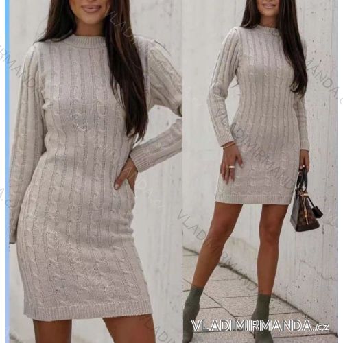 Damen Strickkleid mit langen Ärmeln (S / M ONE SIZE) ITALIAN FASHION IMWE217258