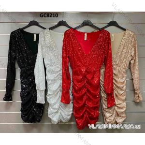 Kleid mit 3/4 Ärmeltasche für Damen (uni sl) ITALIAN Fashion IMWD20529