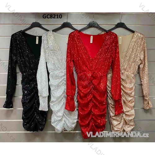 Kleid mit 3/4 Ärmeltasche für Damen (uni sl) ITALIAN Fashion IMWD20529