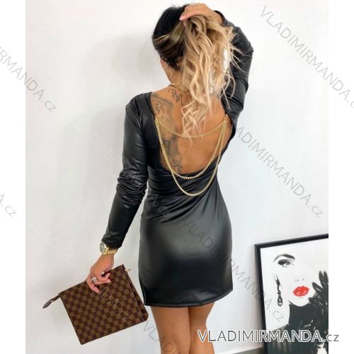 Damen Langarm Hoodie Kleid (S / M ONE SIZE) ITALIAN FASHION IMWA216095