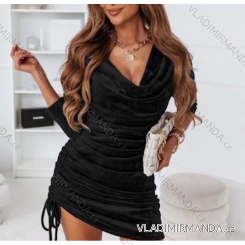 Kleid mit 3/4 Ärmeltasche für Damen (uni sl) ITALIAN Fashion IMWD20527