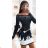 Kleid mit 3/4 Ärmeltasche für Damen (uni sl) ITALIAN Fashion IMWD20529