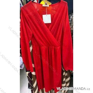 Šaty elegantní dlouhý rukáv dámské (S/M ONE SIZE) ITALSKÁ MÓDA IMM211535