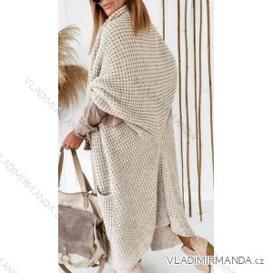 Strickjacke gestrickt dünne Feder Langarm Frauen (UNI S / L) ITALIENISCHE MODE IMK20110