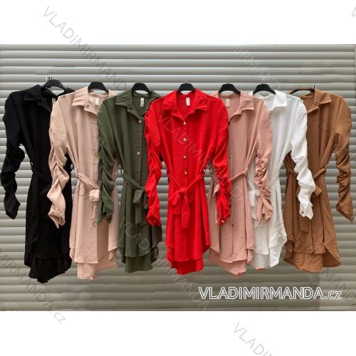 Elegantes Hemd Langarm Damen Kleid (S / M ONE SIZE) ITALIAN FASHION IMWY21734