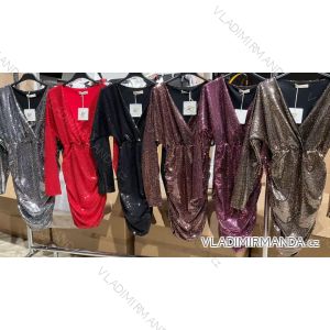 Šaty dlouhý rukáv dámské (S/M ONE SIZE) ITALSKÁ MÓDA IMM211535