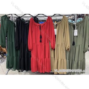 Sommerkleid Langarm geblümte Damen (UNI S / L) ITALIAN FASHION IMK20150
