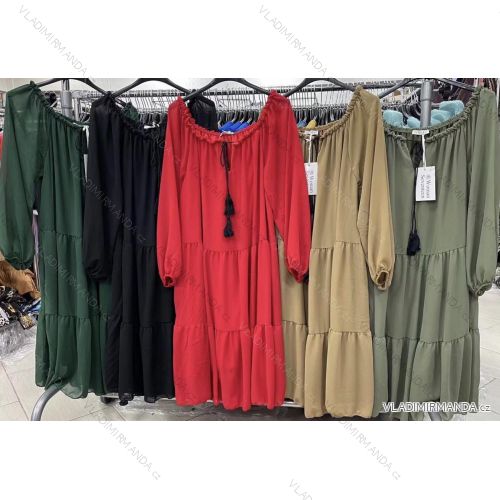 Sommerkleid Langarm geblümte Damen (UNI S / L) ITALIAN FASHION IMK20150