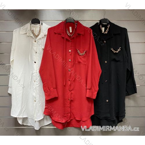 Kleid mit Knöpfen und geknöpften Damen (uni s-m) ITALIAN FASHION IM2203948