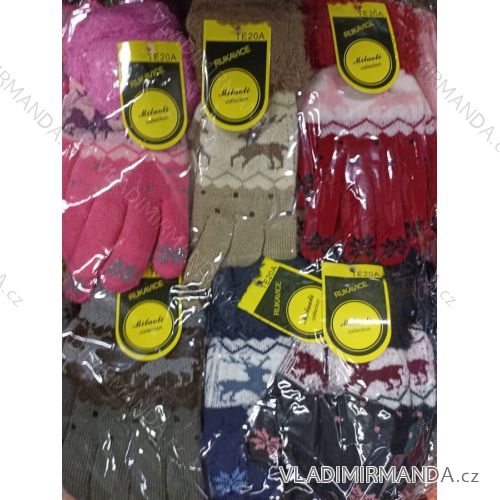 Rukavice prstové dětské dívčí a chlapecké (4-9let) MILAOLI MIL21TE-31