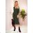 356-2 Wickelkleid mit Einfassung - khaki Streifen