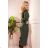 356-2 Wickelkleid mit Einfassung - khaki Streifen