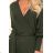 356-2 Wickelkleid mit Einfassung - khaki Streifen