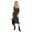 356-2 Wickelkleid mit Einfassung - khaki Streifen