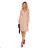 313-9 ISABELLE Plissiertes Kleid mit Ausschnitt und langen Ärmeln - beige