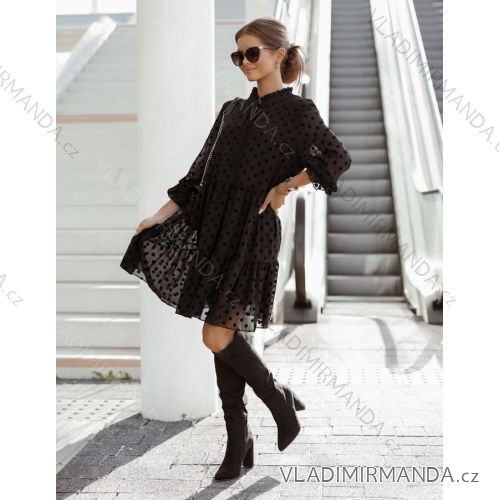 Kleid mit 3/4 Ärmeltasche für Damen (uni sl) ITALIAN Fashion IMWD20529