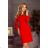 190-3 MARGARET dress with lace on the sleeves - red