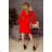 190-3 MARGARET dress with lace on the sleeves - red