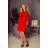 190-3 MARGARET dress with lace on the sleeves - red