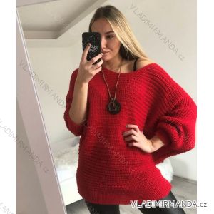 Pullover Oversize Strickfledermaus Langarm mit Anhänger Damen (L / XL ONE SIZE) ITALIAN FASHION IM321535 / DR