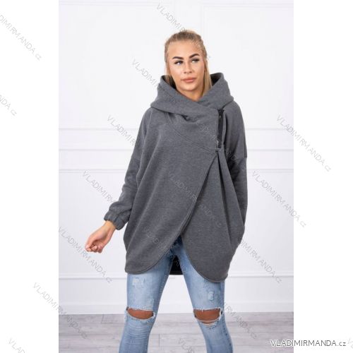 Bunda/Kabát tenká jarní dámská S KAPUCÍ (2XL/3XL ONE SIZE) ITALSKÁ MÓDA IMWK21595 Dunkelgrau 2XL/3XL
