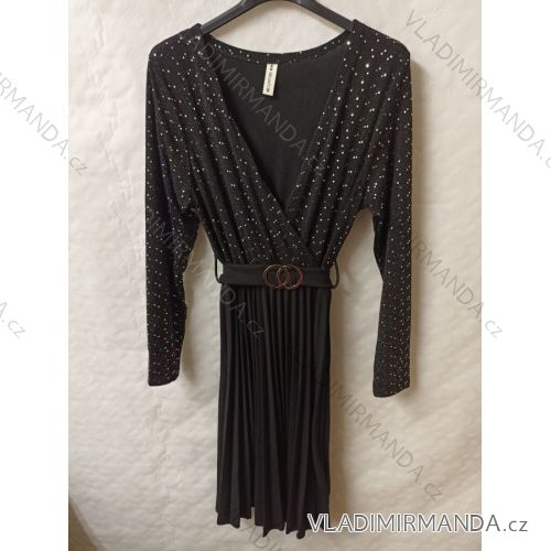 Kleid mit 3/4 Ärmeltasche für Damen (uni sl) ITALIAN Fashion IMWD20529 S/M schwarz