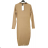 Šaty elegantní dlouhý rukáv dámské (S/M ONE SIZE) ITALSKÁ MÓDA IMM211535 Kamelbraun S/M