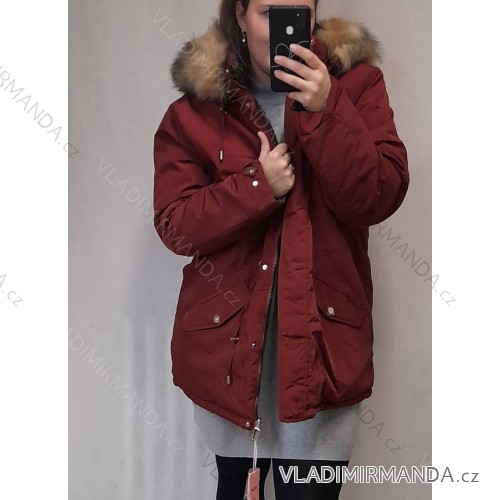 Damen Oversized Winterjacke (5XL-9XL) POLISH FASHION HKW21964 dunkelrot 4XL