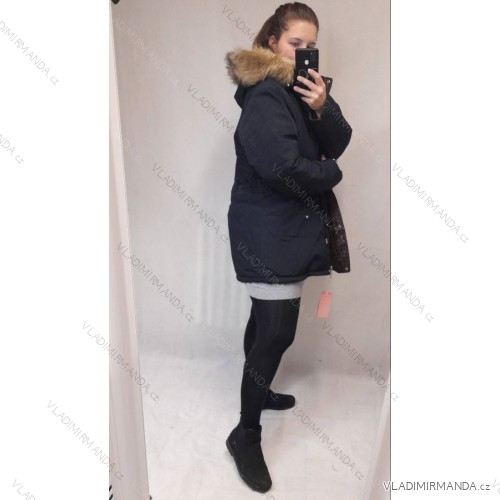 Damen Oversized Winterjacke (5XL-9XL) POLISH FASHION HKW21964 dunkelblau 4XL