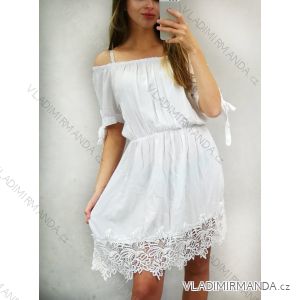 Sommer Kurzarm Kleid Damen (uni s / m) Italienische Mode IMC19524