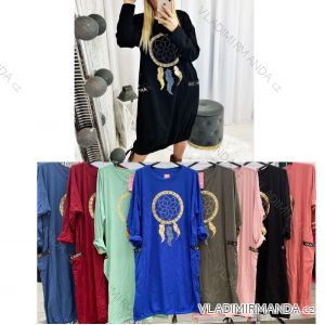 Damen Langarm Hoodie Kleid (S / M ONE SIZE) ITALIAN FASHION IMWA216095