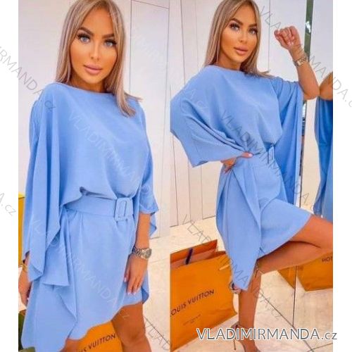 Kleid mit 3/4 Ärmeltasche für Damen (uni sl) ITALIAN Fashion IMWD20527