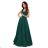246-4 CINDY langes Kleid mit Ausschnitt - grün