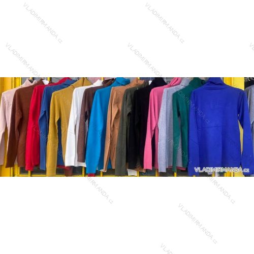 Damen Strickpullover Dünner Rollkragen Langarm (S / M ONE SIZE) ITALIAN FASHION IMD211111 S/M hellrosa