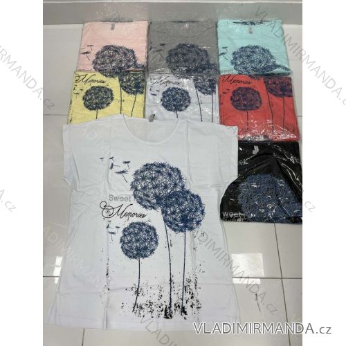 Tričko krátký rukáv dámské nadrozměr (2XL-4XL) TURECKÁ MÓDA TMWG22G12311