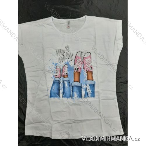 Tričko krátký rukáv dámské nadrozměr (2XL-4XL) TURECKÁ MÓDA TMWG22G12311