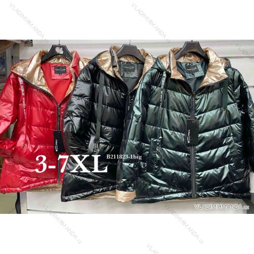 Reißverschluss Kapuzen Langarm Damen Oversized (3XL-8XL) POLISH FASHION PMWT21T21-69