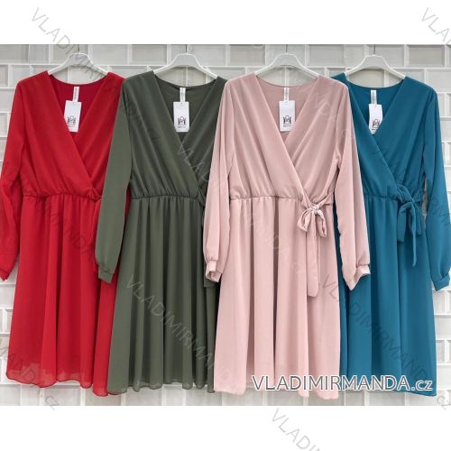 Kleid mit Knöpfen und geknöpften Damen (uni s-m) ITALIAN FASHION IM2203948